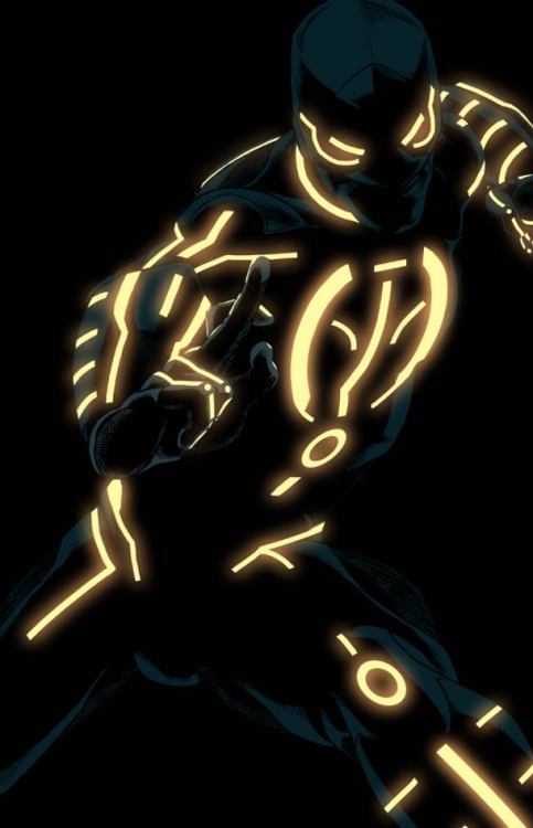 extraordinarycomics:  Tron Superheroes by illustrator Kris Anka.