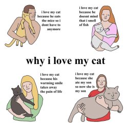 I love my cat because she is my child. And