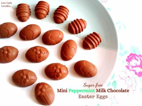 Mini Peppermint Milk Chocolate Easter EggsHave a sugar-free Easter w/ these skinny mini peppermint m