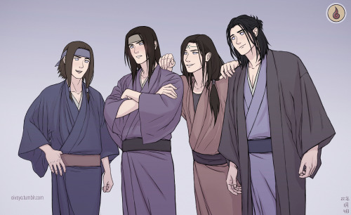 oivsyo:Meet handsome Hyūga boys!Left–>Right: Tokuma, Neji, my original male character and KōI c