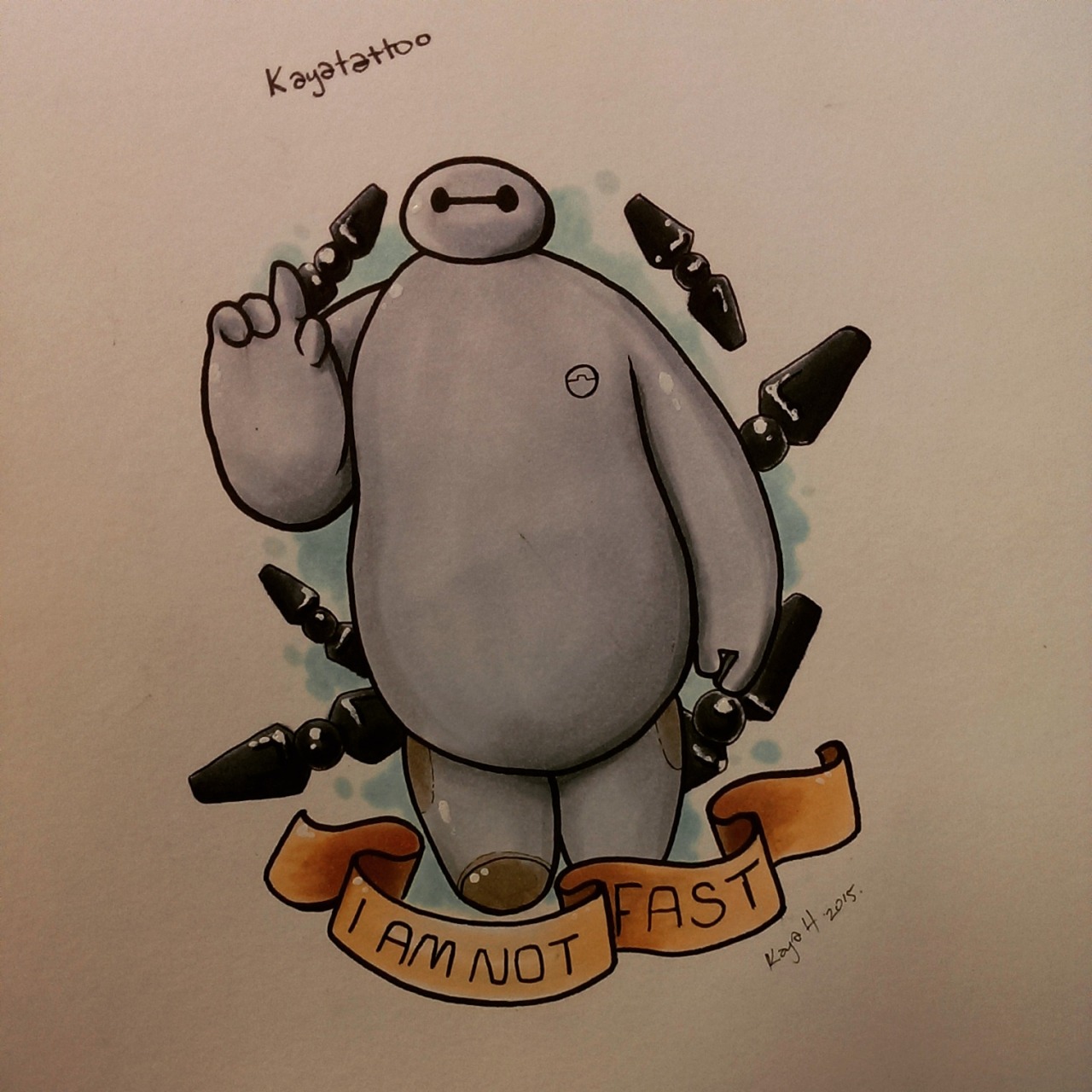 My Baymax tattoo I thought he could use a little upgrade  rBigHero6