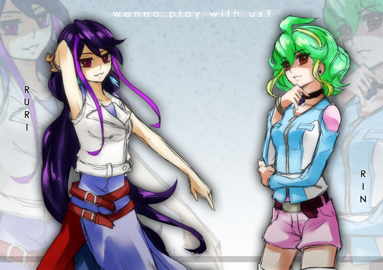 torikii:  a doodle of Ruri and Rin just watched the newest prewiew ;w; 