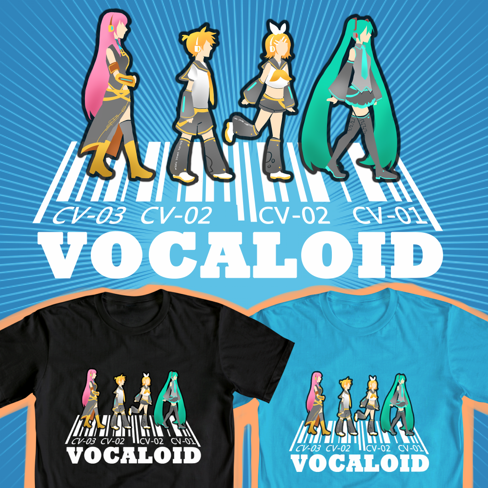 chimelon:  My entries for the Welovefine Hatsune Miku T-shirt design contest! *-*