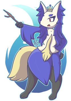 nuttsworth:  COMMISSION - FOR STARTHEMUTTS Comm for StarTheMutts of his Delphox :)   Cute asf! 