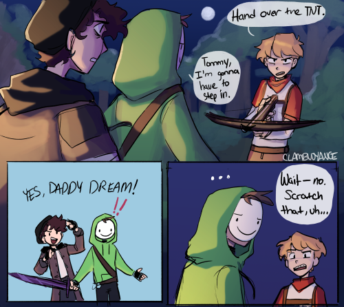clambuoyance: here is another comic from that one stream tryna meta-contextualize dream’s confusion 