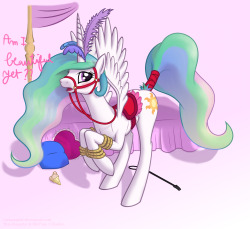theponyartcollection:  Pink Innah Walls by ~caelacanthe  omg this is one of the best Celestia pictures ever&hellip; Look how adorable she is! aaaaaaa