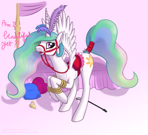 theponyartcollection:  Pink Innah Walls by ~caelacanthe  omg this is one of the best Celestia pictures ever… Look how adorable she is! aaaaaaa