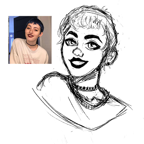 A quick WIP sketch of @millicentramsey because she’s beautiful! I really admire her and the st