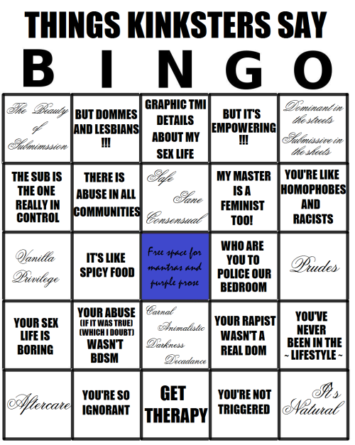 BDSM Bullshit Bingo