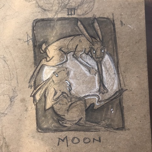 Digital sketch for “Moon” from the Deck of Many. Join my Patreon for more behind the sce