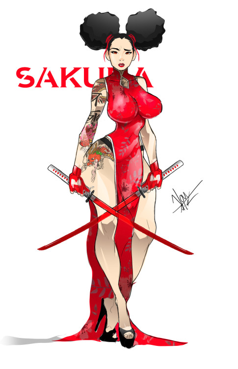 Fantasy-Scifi-Art:  Sakura (Original Character) By Novy Art 