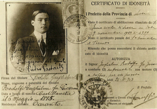 Rudolph Valentino’s 1913 Italian identification card.