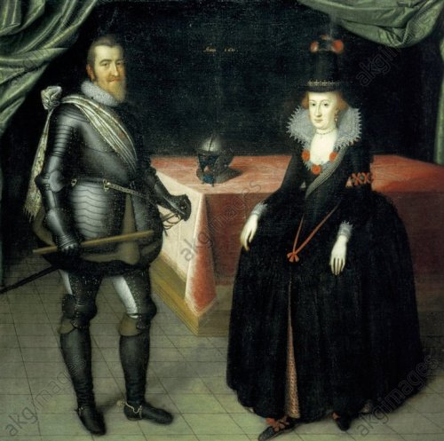 Danish Royal family portraits from 1611 by Jacob van der Doordt;Christian IV and Anne Catherine of 
