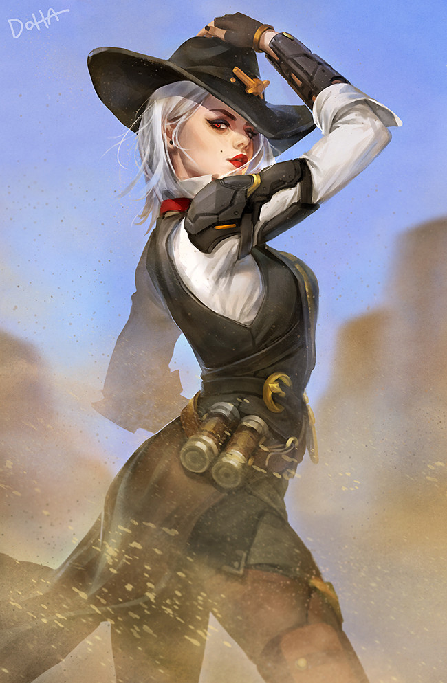 rarts:    Ashe (Elizabeth Caledonia “Calamity”): Overwatch game art  [Artist: