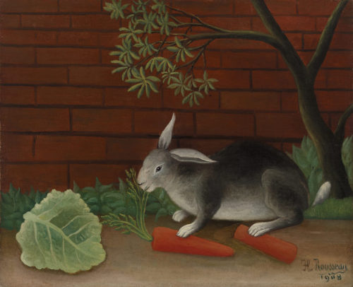 the-barnes-art-collection:The Rabbit’s Meal (Le Repas du lapin)by Henri Rousseau, The Barnes Foundat