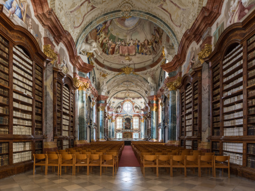 Altenburg Abbey (est. 1144): the library.