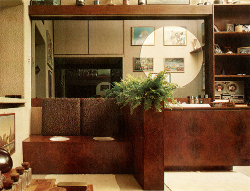 Custom bathroom with reel-to-reel stereo. From Terence Conran’s The Bed and Bath Book (1978)