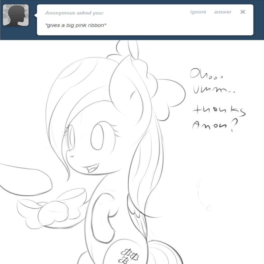 ask-flitter:   F: Yay ribbons. ___ also sketches are more enjoyable :P  Yay pretty