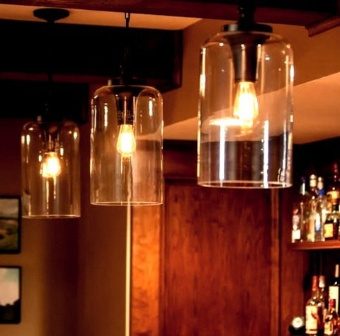 Home Bar In DC MetroMid-sized Mountain Style L-shaped Brown Floor And Medium Tone Wood Floor Seated Home