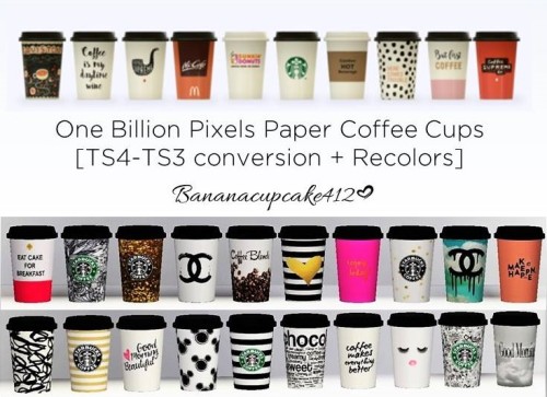 bananacupcake412:  OBP Paper Coffee Cups TS4-TS3 conversion and TS3 recolors Here’s just a lit