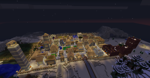 frozen-ocean-biome:nice arial screenshot of Sandhill City taken a few seconds before my elytra broke