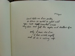 deliriosity:  &ldquo;don’t tell me I am pretty or thin or sweet or good until you have crawled inside my skin and felt the depths and shallows of me. only I know who I am. I live inside myself and it is a rotting cage.&quot; 