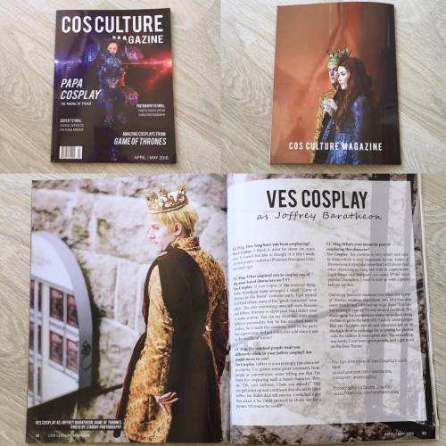 I forgot to mention that I was in the april/may issue of Cosculture Magazine. They had a Game of Thr