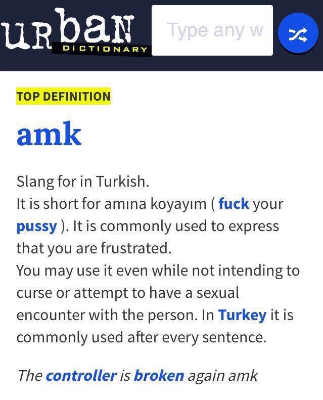 AMK
 Slang for in...