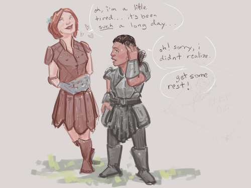 actualjowan:small muscular woman is immune to subtle orlesian flirting. or even blatant orlesian fli
