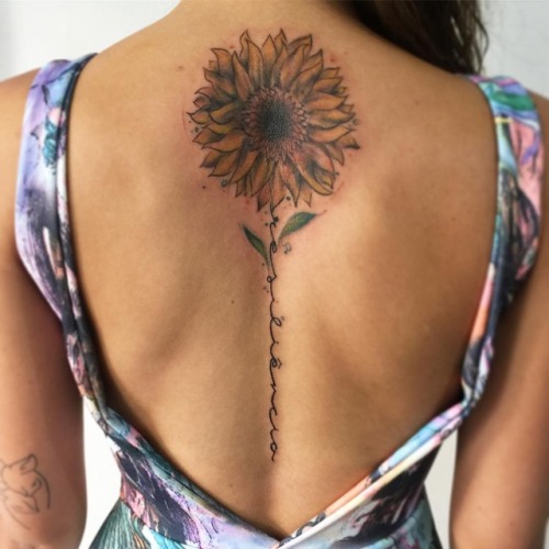 Daisy Flower Spine Tattoos  neartattoos