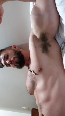 domtopsir: Time to get Marked, faggot. Put that little face in my pit and get coat it with my scent. You’re MY little faggot, and you’re going to smell like me.  This will also protect you from other Men, by hiding your weak faggot scent. First left