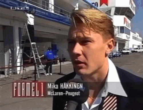 A Suave Looking Mika Häkkinen From 1994. The Hair Is Flawless. The Single Hairs Dangling Down Are All