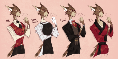 Decided to doodle more of these cat fellows and their possible outfits! 