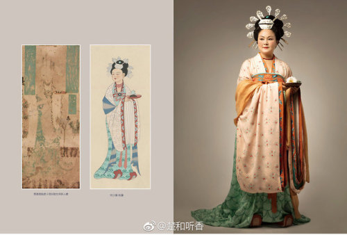 dressesofchina: Recreated Tang-dynasty outfits based on cave paintings