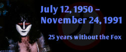starchildluver:    Eric Carr (July 12, 1950 – November 24, 1991) 25 years without the Fox  