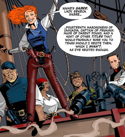 From Lady Sabre and the Pirates of the Ineffable Aether by Rucka/Burchett.