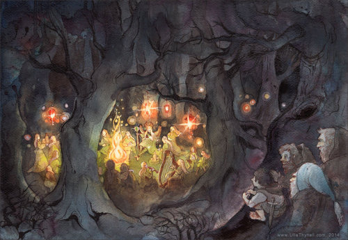 the-forest-of-the-faun: Elvish Feast in Mirkwood by ullakko