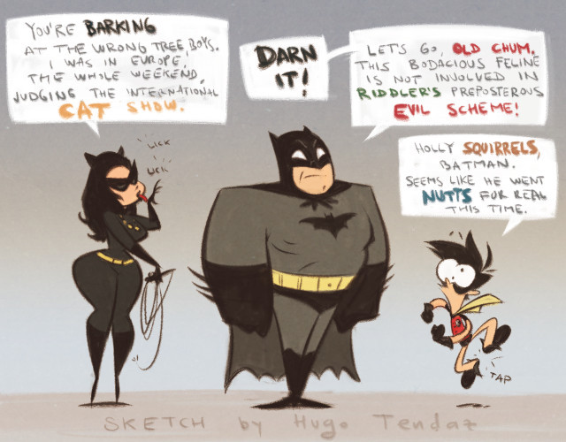   Batman 1966 - Cartoony Character Design Sketch  Na, na, na, na, na, na, na, na,