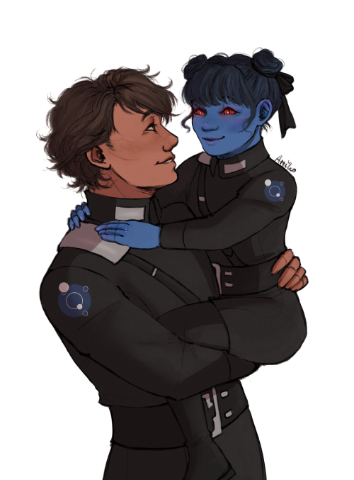 amikoroyaiart: Eli and Un'hee | Ar'alani and Thrawn 