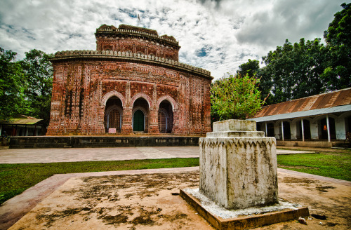 Tulasi and temple, Bengal