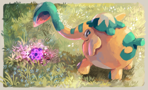 artsy-theo: Pokécember 2021 day 10: Cufant found a Wishing Star ✨ @itsflowers @adobe-outdesign