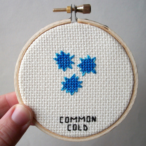 whoiusedtobe:nevver:Cross-stitched MicrobesE. coli rarely form flagellae The flu virus is roun