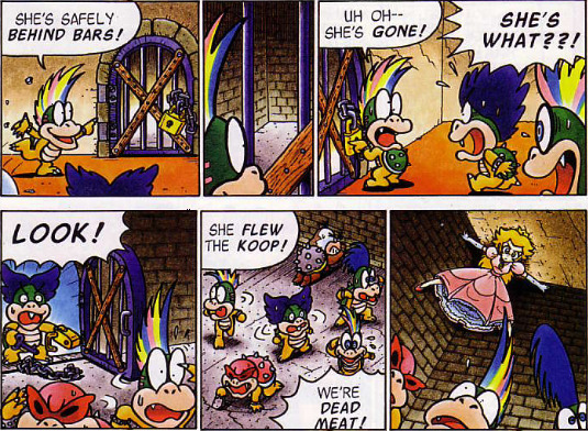 it-started-to-rain:  Part of the Super Mario Adventures comic (1992), read it here!