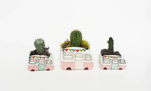 Simply Sweet Classic Car-Inspired Ceramic Planters Adorable and nostalgic, ceramicist Julie Richard’