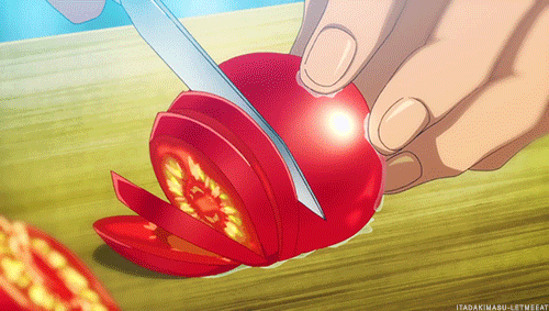Anime Eats _ Hachiman, itadakimas. Tries to eat tomato