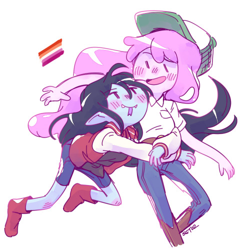 seto2:Some Bubbline I drew on lesbian visibility day. No matter what, always my favorite &lt;3aaaa how long has it been since I drew their outfits from Varmints?—————Twitter