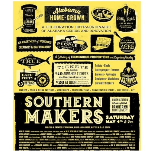 Southern Makers – this amazing Alabama event is going down next Saturday in Montgomery, Alabama that involves so many talented friends and some of our favorite and unique Alabama based companies.
The Pollies are even dipping in to play it…
Details...