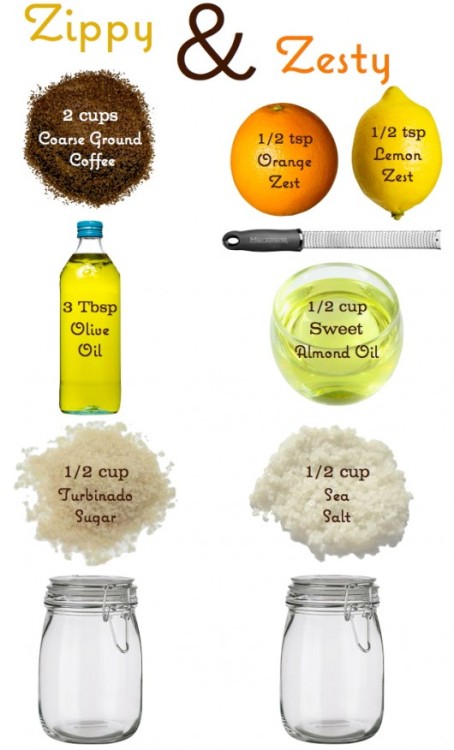 DIY Cheap and Easy Coffee and Citrus Body Scrub Recipes from frenemom here. These are NOT to be used