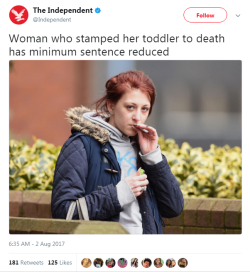 chleopatrapaige:  nevaehtyler: nevaehtyler:  “Kathryn Smith was told she would have to serve a minimum of 24 years in prison after she was found guilty of one count of murder and one count of child cruelty last April.    It emerged that Smith’s