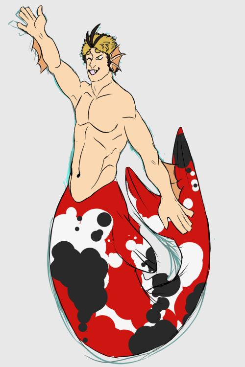 Not Warrior Cats But A Haikyuu Fish Boy!!! Koganegawa As A Koi Fish! It's My First Time Drawing Him So